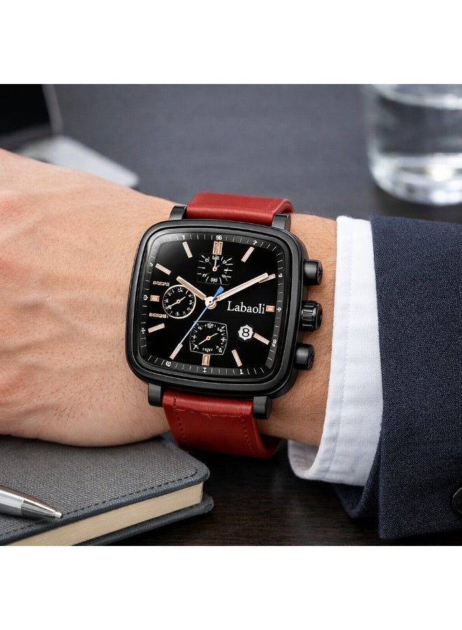 Labaoli 40mm Rubber Strap Quartz Watch, 9mm Ultra-Thin, 3ATM Water Resistant, Unisex - Image 1